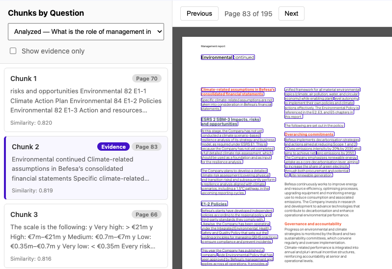 Evidence chunk outlined on page 83 of the Befesa annual report